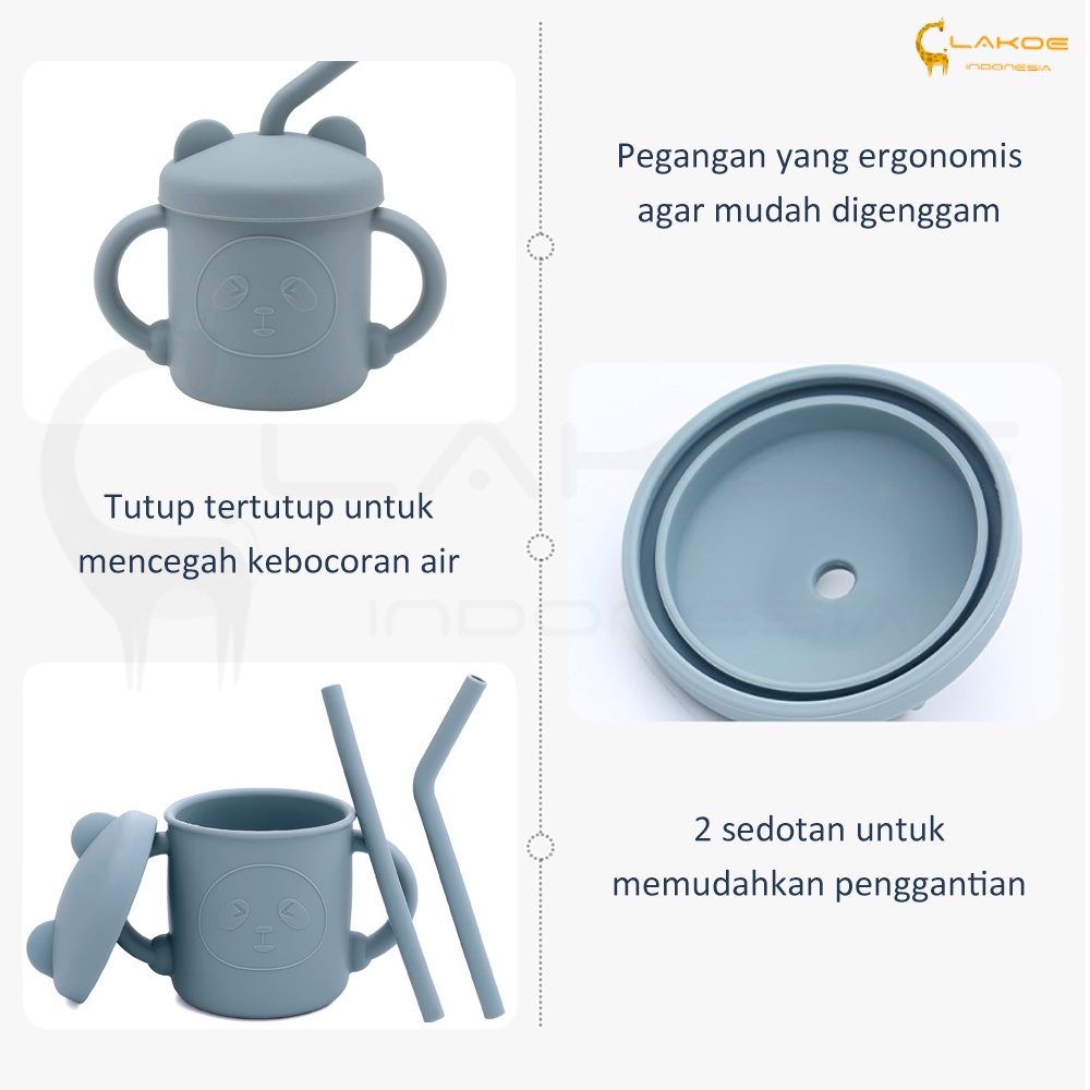 Lakoe Gelas Silicon Bayi Training Cup Bayi Silicone Baby Sippy Cup Anti Tumpah