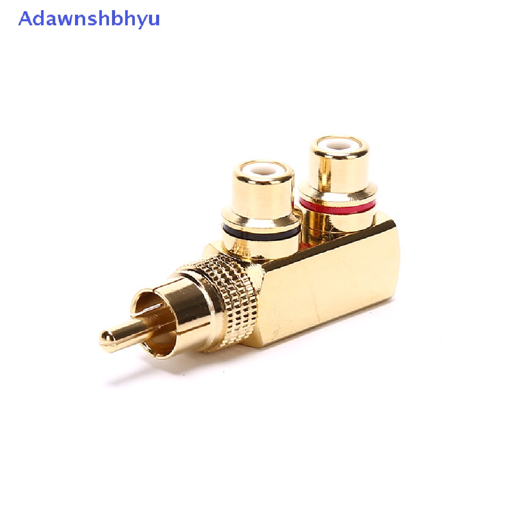 Adhyu Gold Plated AV Audio Splitter Plug RCA Adapter 1 Male to 2 Female F connector ID