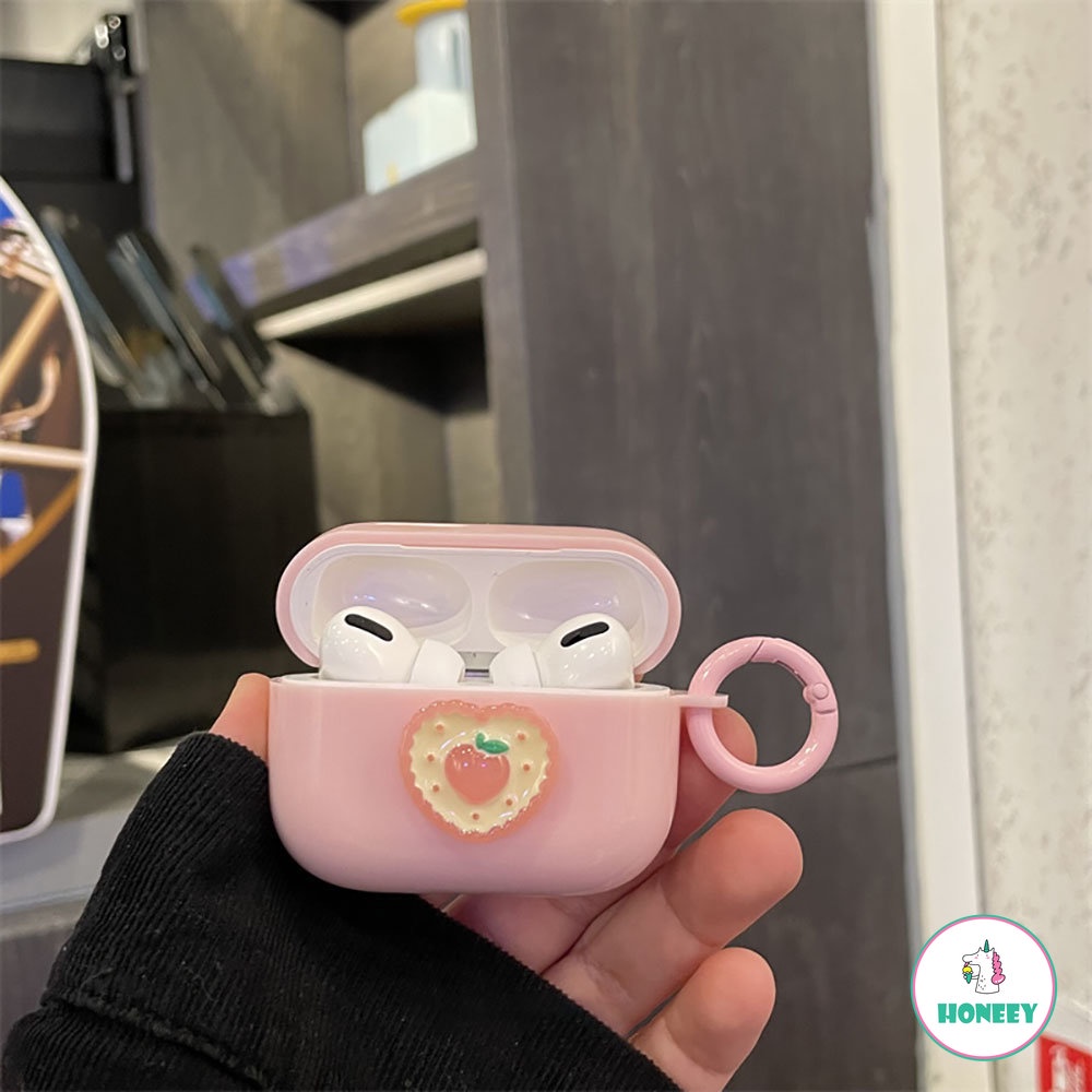 Pink Peach Cover Untuk Apple AirPods 1 2 3 Pro Case Untuk AirPods Pro 3 Case Ceri Lucu Case Earphone Transparan Headphone Case