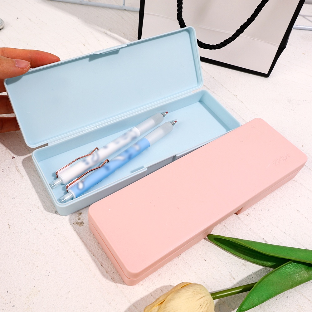 Versi Korea Ins Style PP Drop Resistant Makaron Ballpoint Pen Storage Box/Tempat Pensil Meja Siswa Penyimpanan Alat Tulis Sederhana