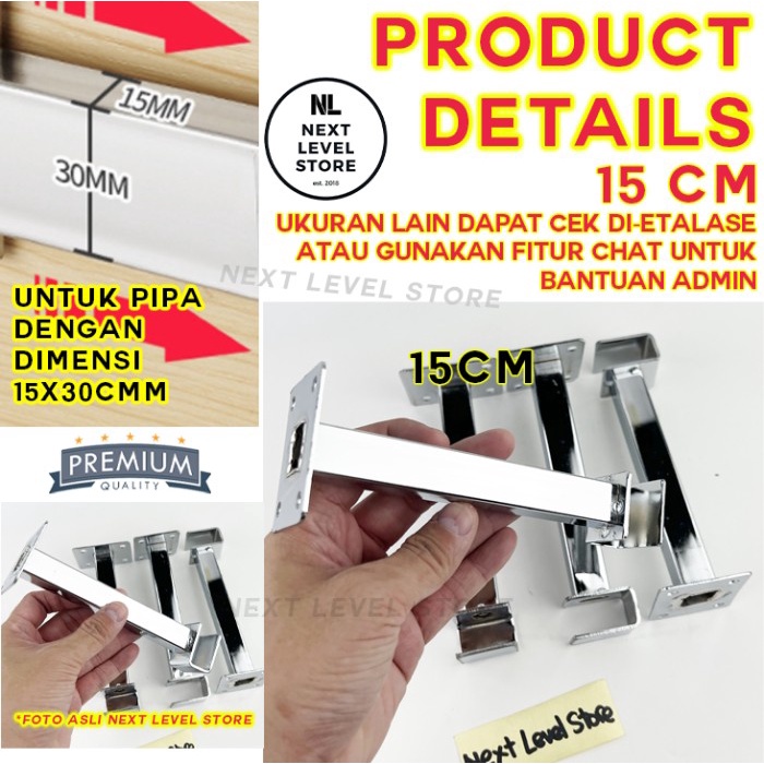 15 CM - Wall Hanging Rail Support Single Hook Kotak Cantolan Pipa 15cm