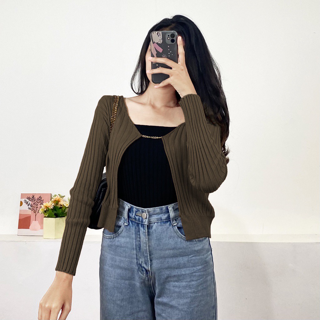 BEFAST - ZFS OOTD WANITA CARDIGAN SYAFIRA / DIANA KNIT CHAIN CARDIGAN / Outer Crop Terbaru / Fashion Remaja Wanita Trendy / OOTD Ala Style Wanita Korean / Cardigan Crop Lengan Panajng terlaris / Pakaian Casual Wanita Remaja / Outfit Daily Wanita