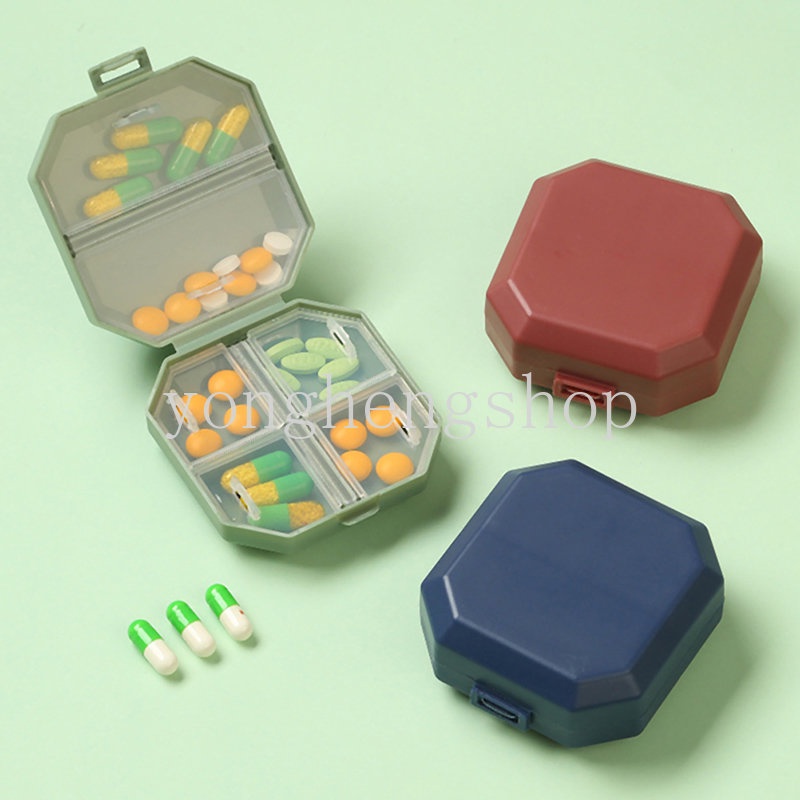 6kisi Kotak Pil Mini Travel Portable Kotak Penyimpanan Obat Tablet Obat Dispenser Case Wadah Vitamin Kapsul Sub-packaging Box Mingguan Pillbox Perawatan Kesehatan