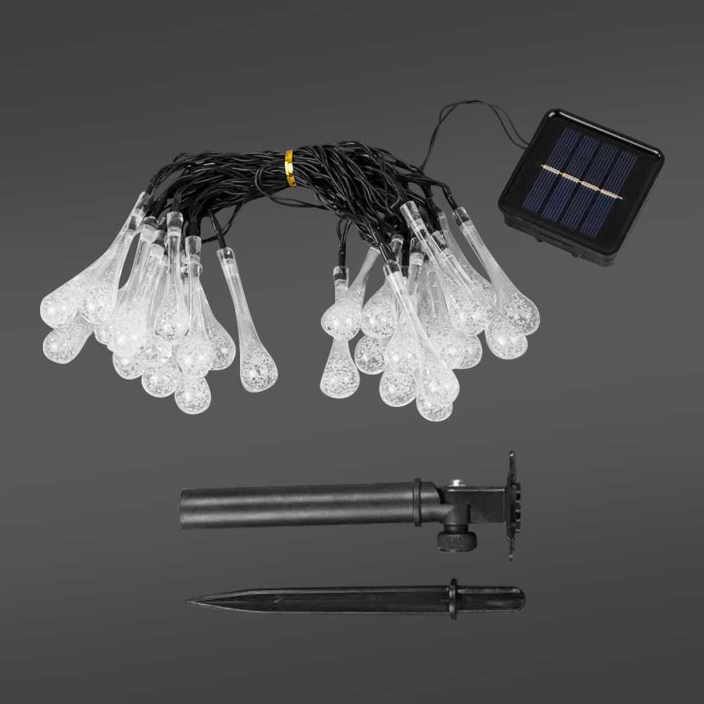 (BISA COD) FTIHSHP LED Lampu Hias String Lights Solar Panel 30 LED 8 Modes 6.5 Meter - SP030