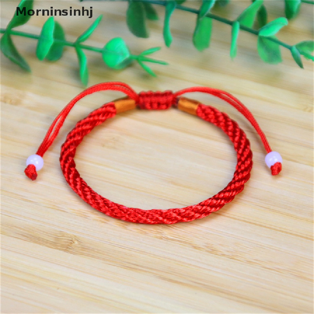 Mornin Wanita Beruntung Buatan Tangan Dikepang Pasangan Braclet Adjustable Beruntung Gelang Tali Merah id