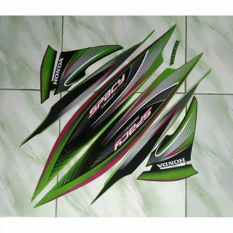 Striping sticker lis body honda spacy karbu 2011 2012 hijau