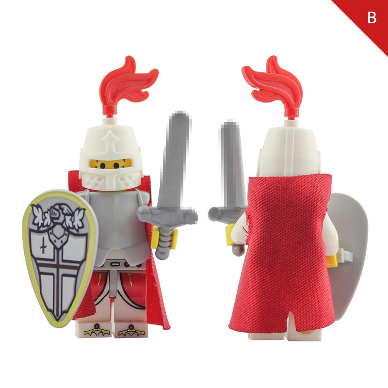 Red Cross Knight Series Mini Figure Perang Medieval Perisai Ksatria Pedang Ksatria Puzzle Rakitan Mainan Blok Bangunan