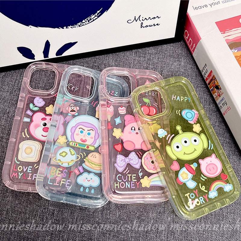 Case Beruang Strawberry Kartun Realme C15 C25 C35 C25s C33 C11 2020 C21Y C12 Realme 5 C25Y 6i 5i 5s C20 C3 C20A C11 2021 Lucu Kirby Manyo Candy Airbag Shockproof Soft Tpu Cover