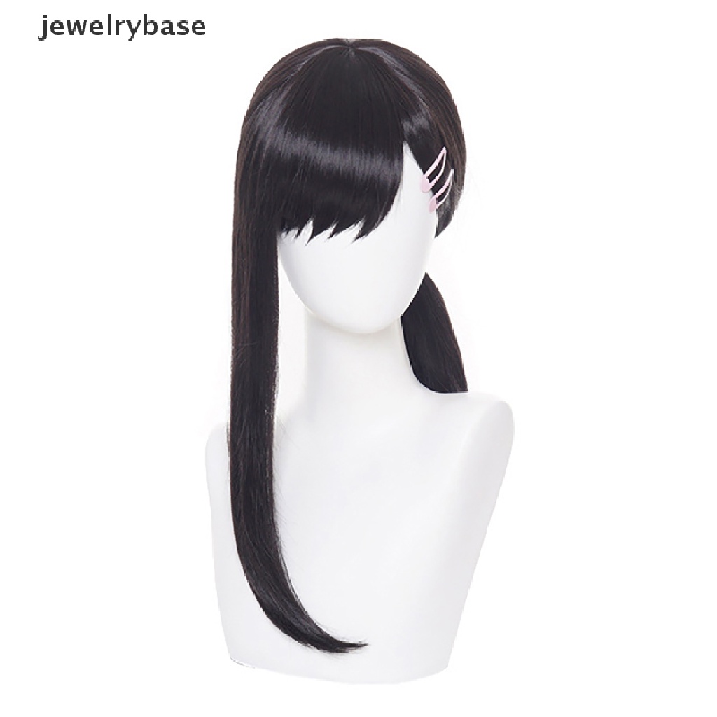 [jewelrybase] Anime Chain Man Igashiyama Kobeni Cosplay Wig Panjang 35 cm Hitam Tahan Panas Rambut Sintetis Pesta Wig Butik