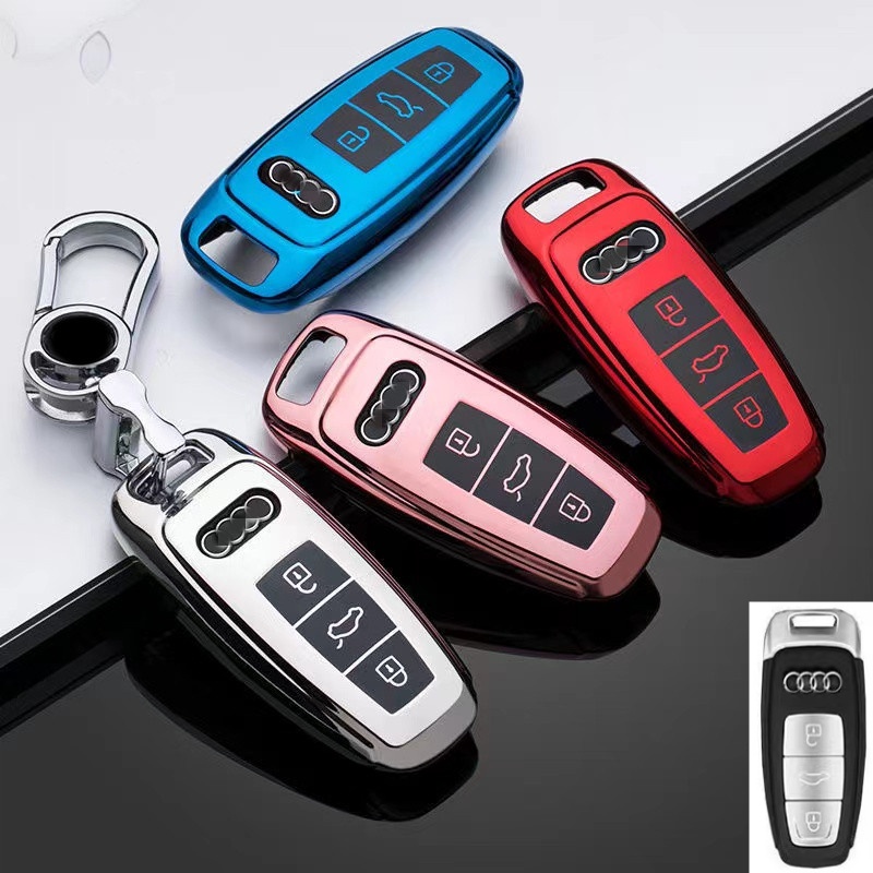 Silikon Untuk Audi A3 A1 S3 key cover Q3 R8 TT Q7 A6L Cangkang Gantungan Kunci Mobil Lipat