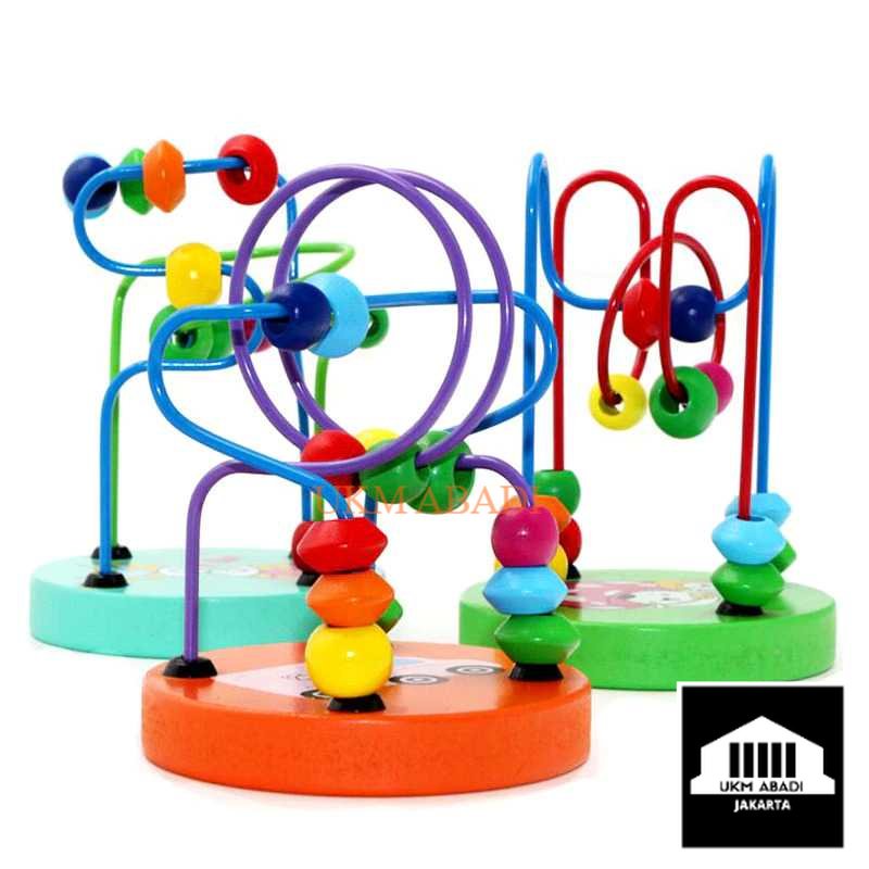 Mainan Anak Montessori Beads Rail Children Toy Kecerdasan Otak HX2803