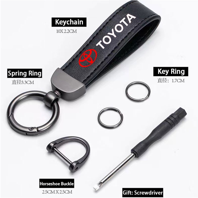 Gantungan Kunci Mobil Sport Toyota TRD Leather Key Chain Gantungan Kunci Untuk VIos Yaris Corolla Cross Veloz Wish Revo CHR Avanza Fortuner Rush Innova raize Baju Mobil Styling