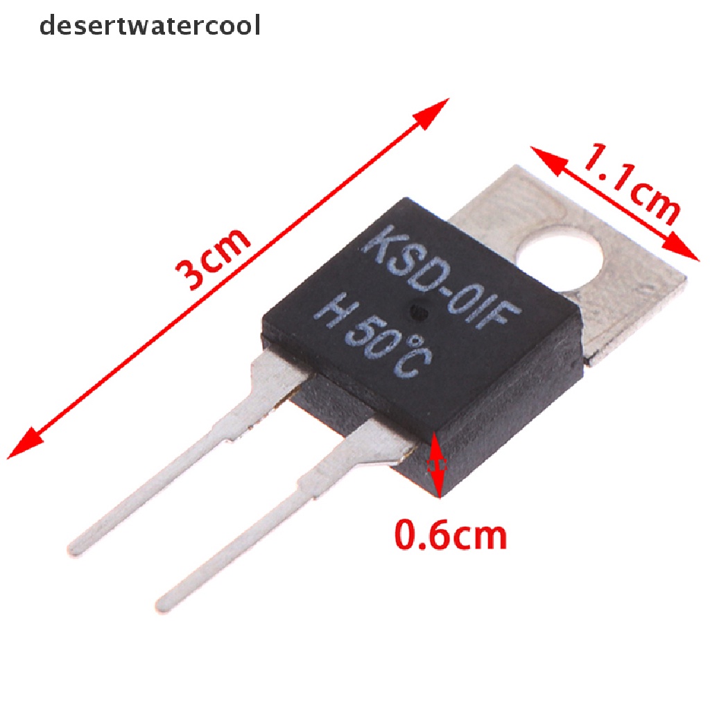 Deid 2Pcs Termostat Sensor Suhu Thermal Switch Biasa Terbuka KSD-01F 50degc Martijn