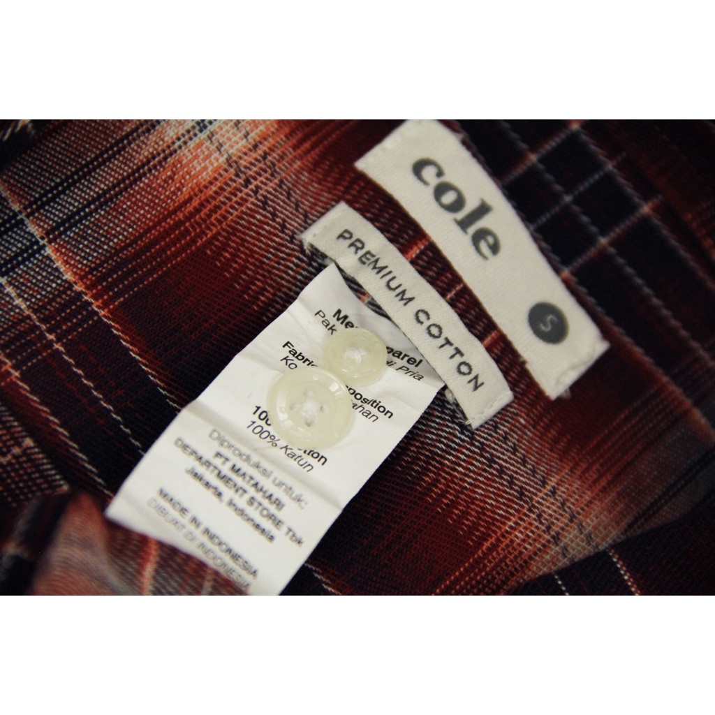 [COD] Baju Kemeja Cole Code 33 Casual Lengan Pendek Reguler Fit Merah Bata Biru Pria Motif Kotak-kotak | Kemeja Original 100% Brand Matahari Ukuran Jumbo Big Size  Kasual Kesual