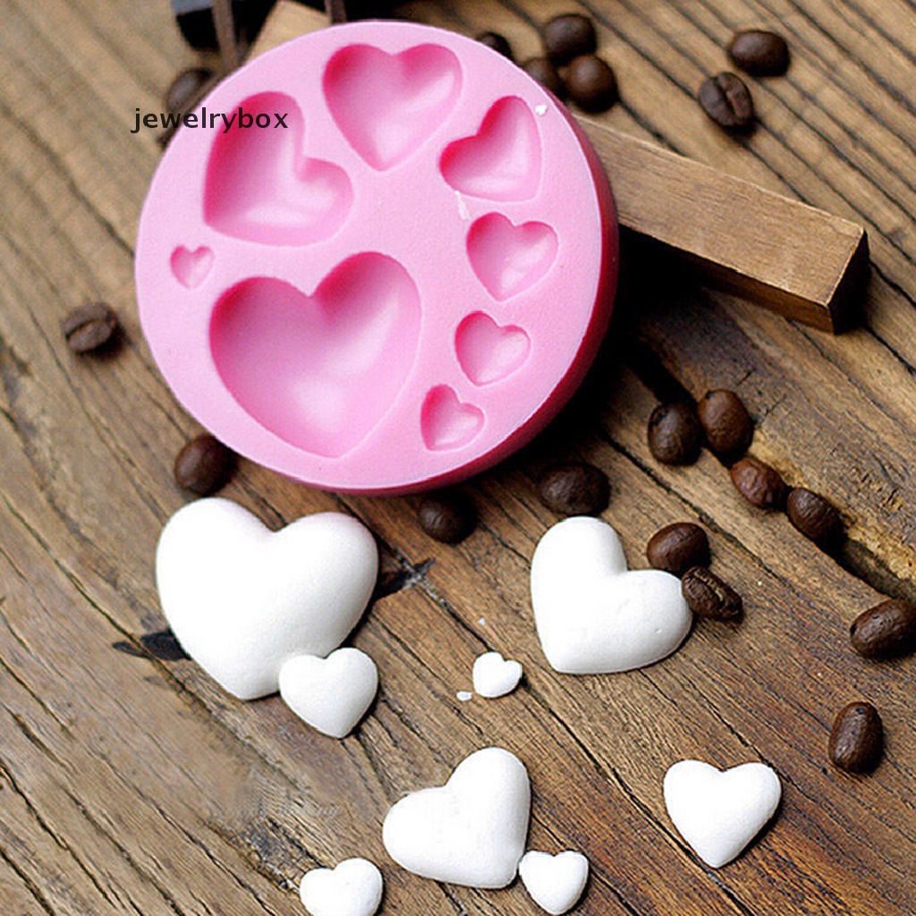 [jewelrybox] 3d DIY Heart Fondant Mold Silicone Cake Decorag Craft Sugar Cetakan Coklat Butik