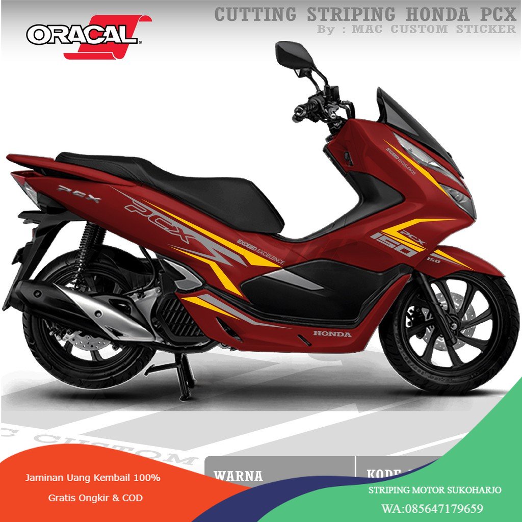 (PREMIUM) CB-PCX-12 PCX MERAH - CUTTING STICKER PCX - STRIPING CUTTING PCX MERAH