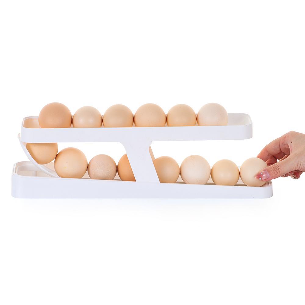 Wonder Kulkas Egg Dispenser Kotak Penyimpanan Telur Rolldown 2tingkat High Quality