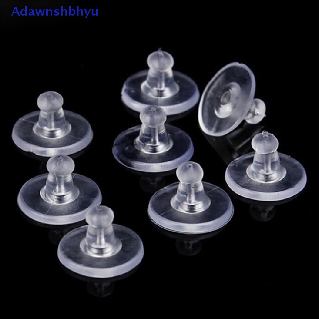 Adhyu 50PCS Heavy Duty Rubber Earring Backs Sleeves Holders Stoppers Soft Nut Silicone ID