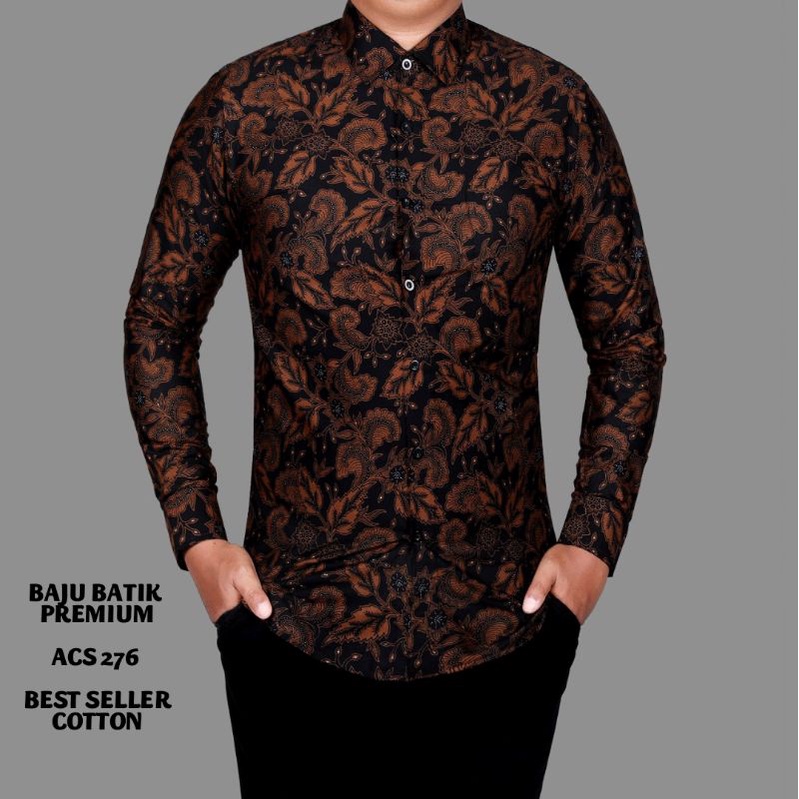 KEMEJA BAJU BATIK PRIA SLIM  FIT BEST SELLER KATUN HALUS LBL242 PREMIUM KEMEJA BLD JAKARTA