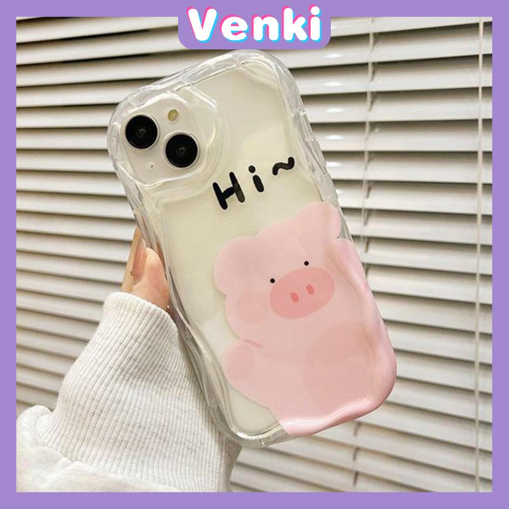 Case iPhone 11 Pro Max TPU Soft Clear Curved Wave Case Cute Cartoon Pig Camera Protection Shockproof For iPhone 14 13 12 11 Plus Pro Max 7 Plus X XR