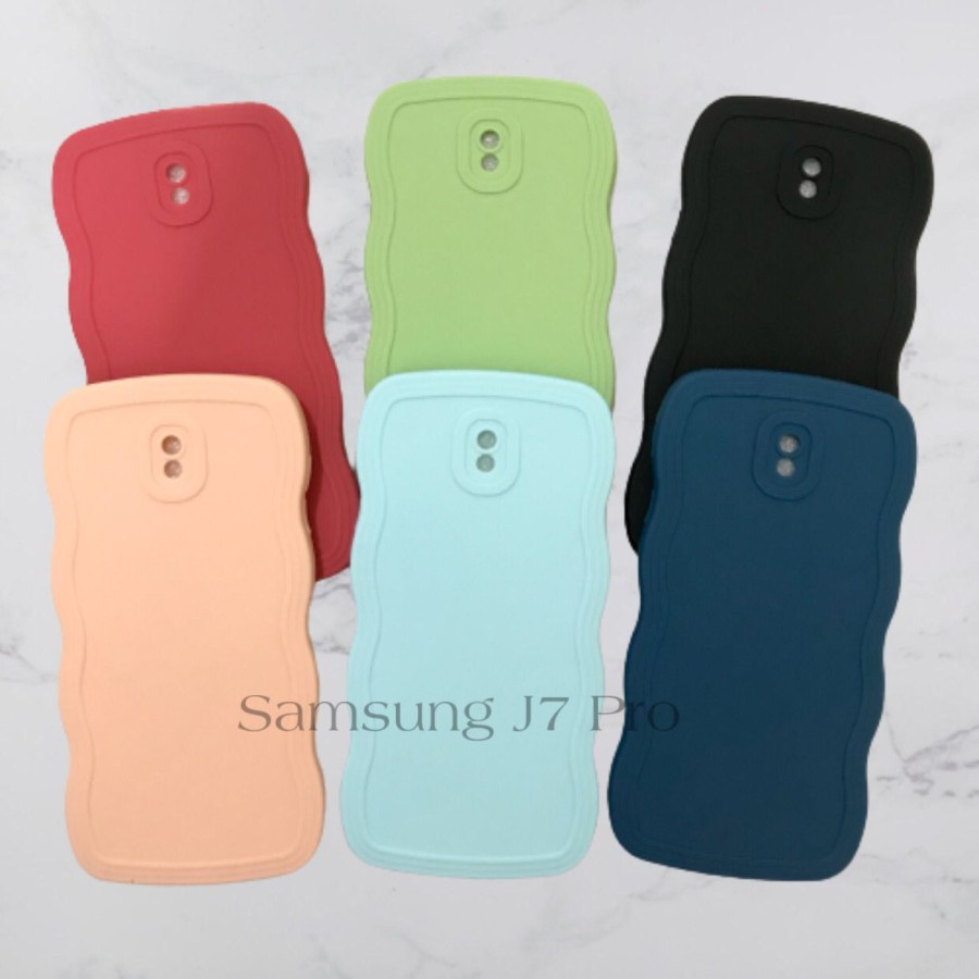 SOFTCASE SAMSUNG J7 PRO // SOFTCASE  SILIKON GELOMBANG WARNA PRO CAMERA - BDC