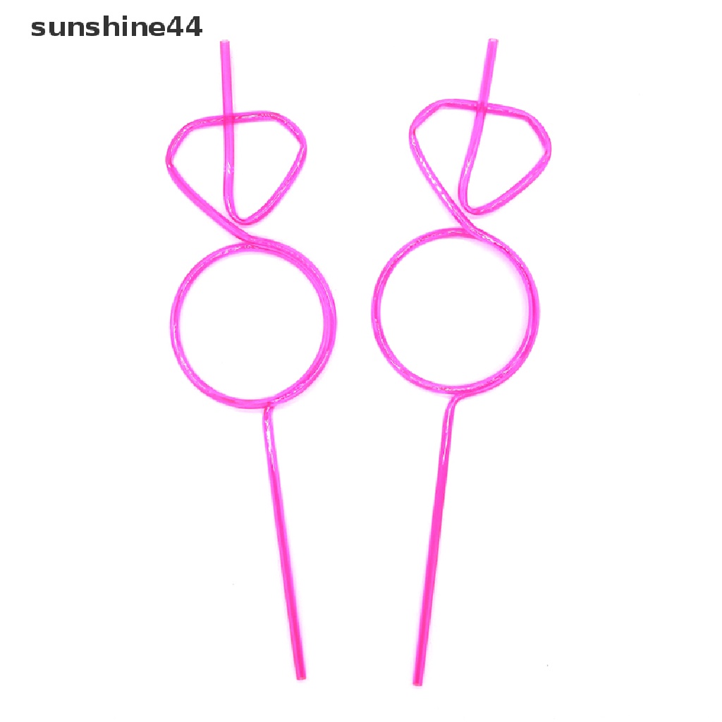 Sunshine Loop Straws Reusable Party Favors Drinking Suckers Rose Red Twisted Straws ID