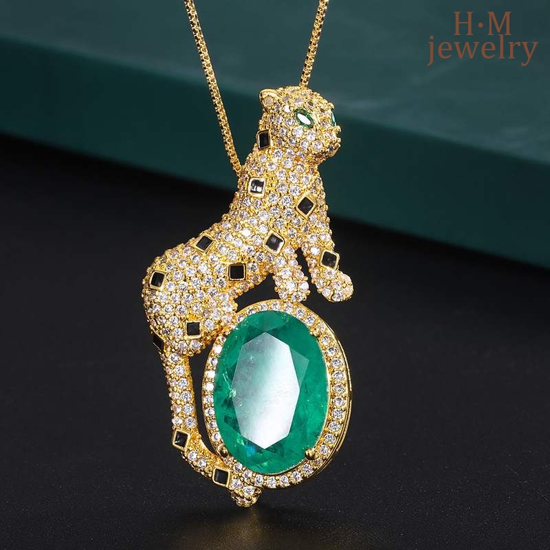 Kalung Leopard Lvzuan Liontin Leopard Emerald Terbaru