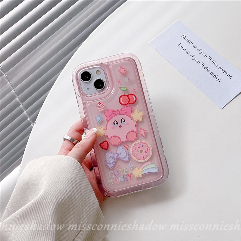 Case Beruang Strawberry Kartun Realme C15 C25 C35 C25s C33 C11 2020 C21Y C12 Realme 5 C25Y 6i 5i 5s C20 C3 C20A C11 2021 Lucu Kirby Manyo Candy Airbag Shockproof Soft Tpu Cover