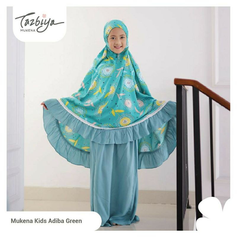 Mukena tazkia cantik/mukena tazbiya adiba/adiba kids dewasa couple jumbo katun rayon adem motif