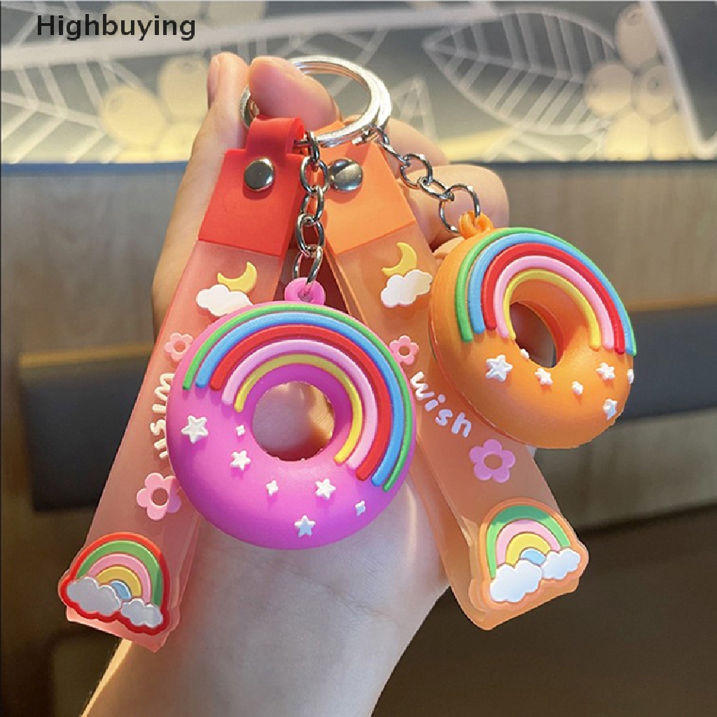 Hbid Fashion Kawaii Baru Makanan Donat PVC Gantungan Kunci Untuk Wanita Pria Lucu Ransel Liontin Aksesoris Aesthetic Pasangan Hadiah Gantungan Kunci Mobil Glory