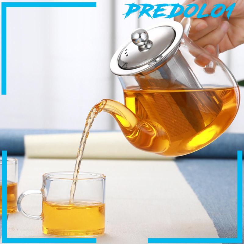 [Predolo1] Teko Kaca Mekar Daun Longgar Tahan Panas Dengan Saringan Teh Tea Pot