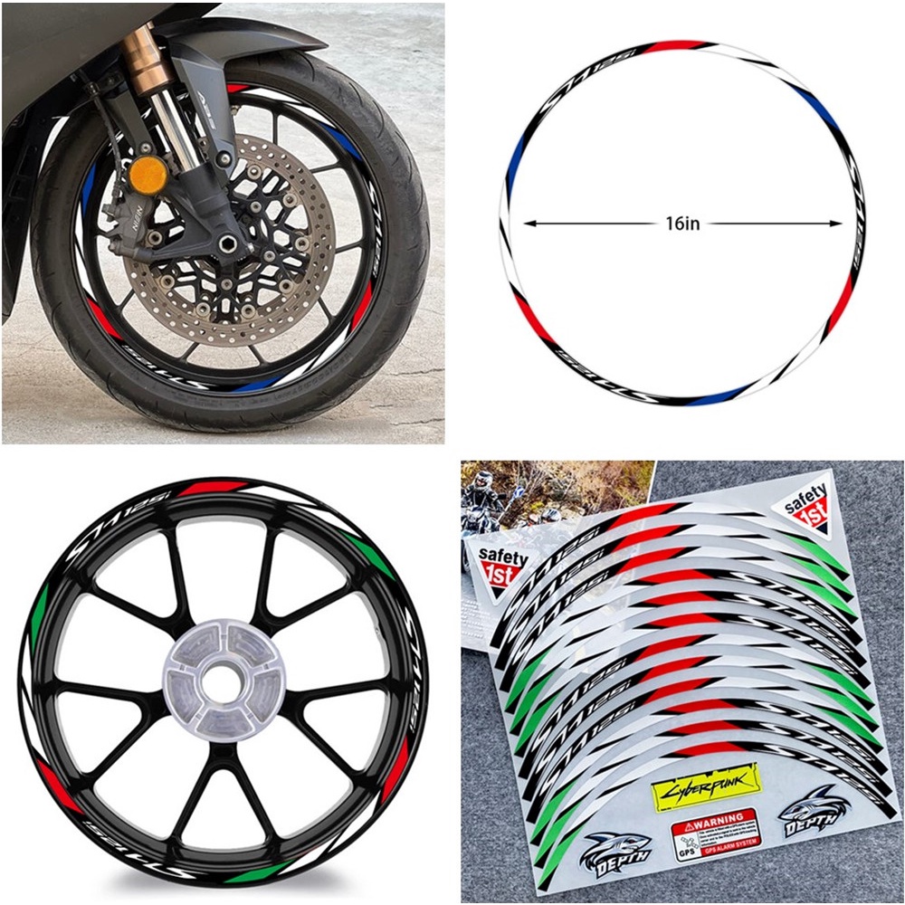 Motor HONDA SH125i Wheel Hub Sticker 16'inci Rim Stripe SH 125i Reflektif Stiker Lyberpunk2077 Lyberpunk 2077 Modifikasi Aksesoris