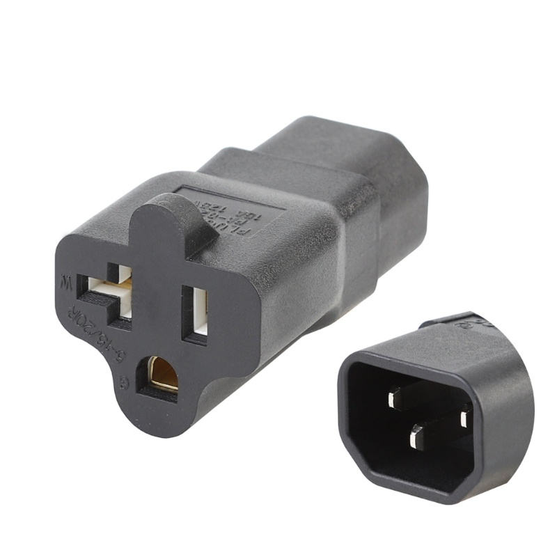 Konektor zzz IEC 320 C14 Male to Nema 5-15 20R Female Adapter Kettle Plug 3-pin