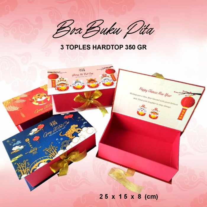 

⭐BISA COD⭐ Box Buku Thema Imlek (untuk 3 toples hardtop 350 gram)