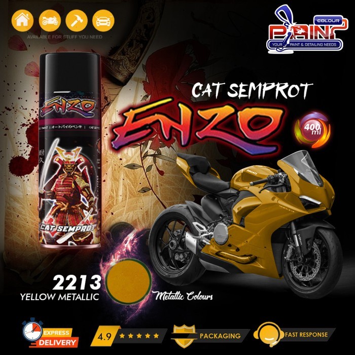 Cat Semprot ENZO 2213 YELLOW METALLIC Bukan Samurai/Pylox Metallic