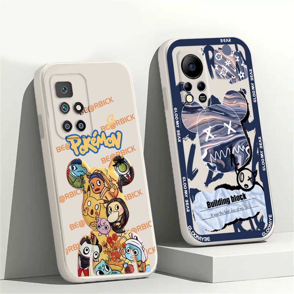 Casing Mewah Baru OPPO A17 A57 2022 A15 A16 A16K A54 A53 A12 A5S A7 A3S A11k A52 A92 A94 A37 F9 A1K Bearbrick Dan Pokemon Silikon Lembut Phone Cover