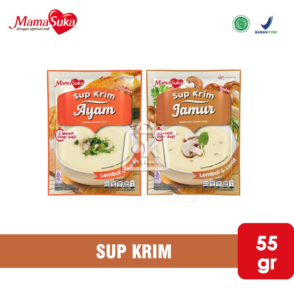 

Mamasuka Sup Krim / Sup Krim Jamur / Sup Krim Ayam / Sup Instan (55 gr)