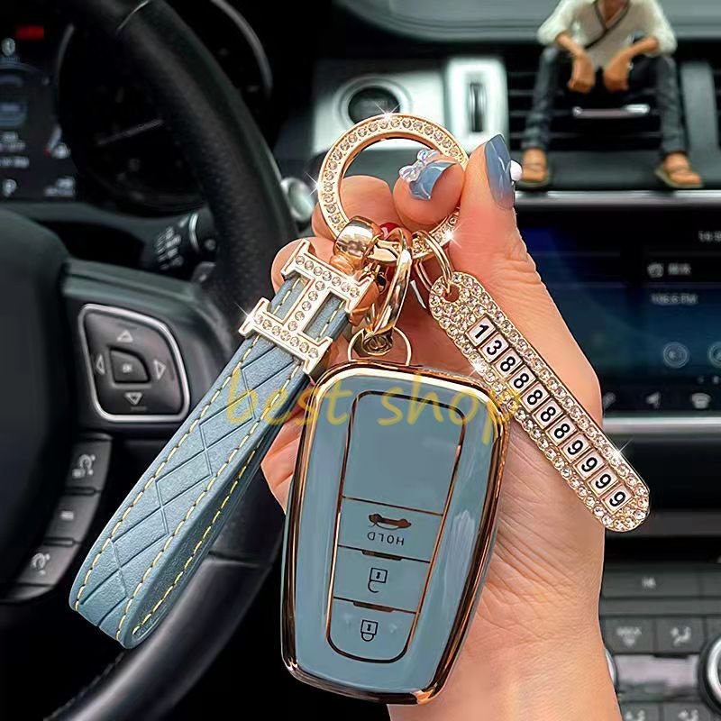 Fashion TPU Key Case Cover Shell Fob Untuk Toyota Prius Camry Corolla C-HR CHR RAV4 Prado Land Cruiser Avalon Penyimpanan Gantungan Kunci