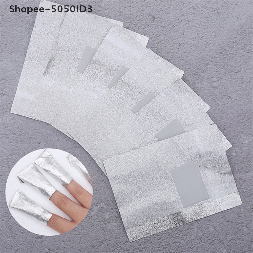 [HOT] 50/100pcs Aluminium Foil Bungkus Kuku Art Soak Off Gel Remover Manicure Cleaner [ID]