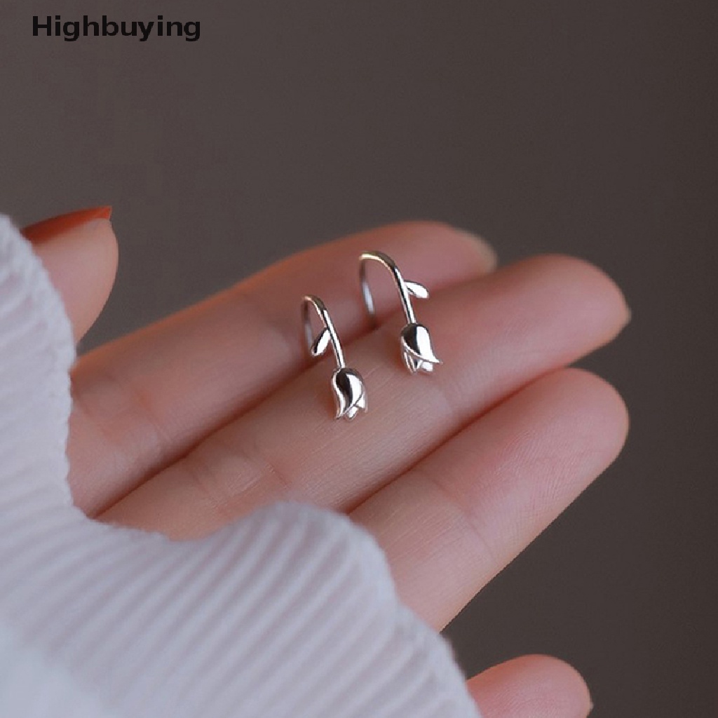 Hbid Anting Wanita Tulip Silver Earrings Designer Sense Perhiasan Aksesoris Grosir Anting Wanita Glory