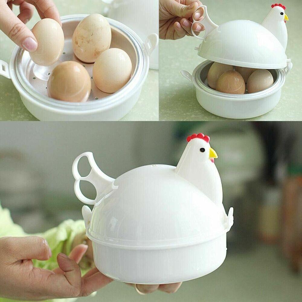 Solighter Alat Kukus Telur Bentuk Ayam New Cooker Steamer Alat Rebus Anti Lengket4 Egg Poacher