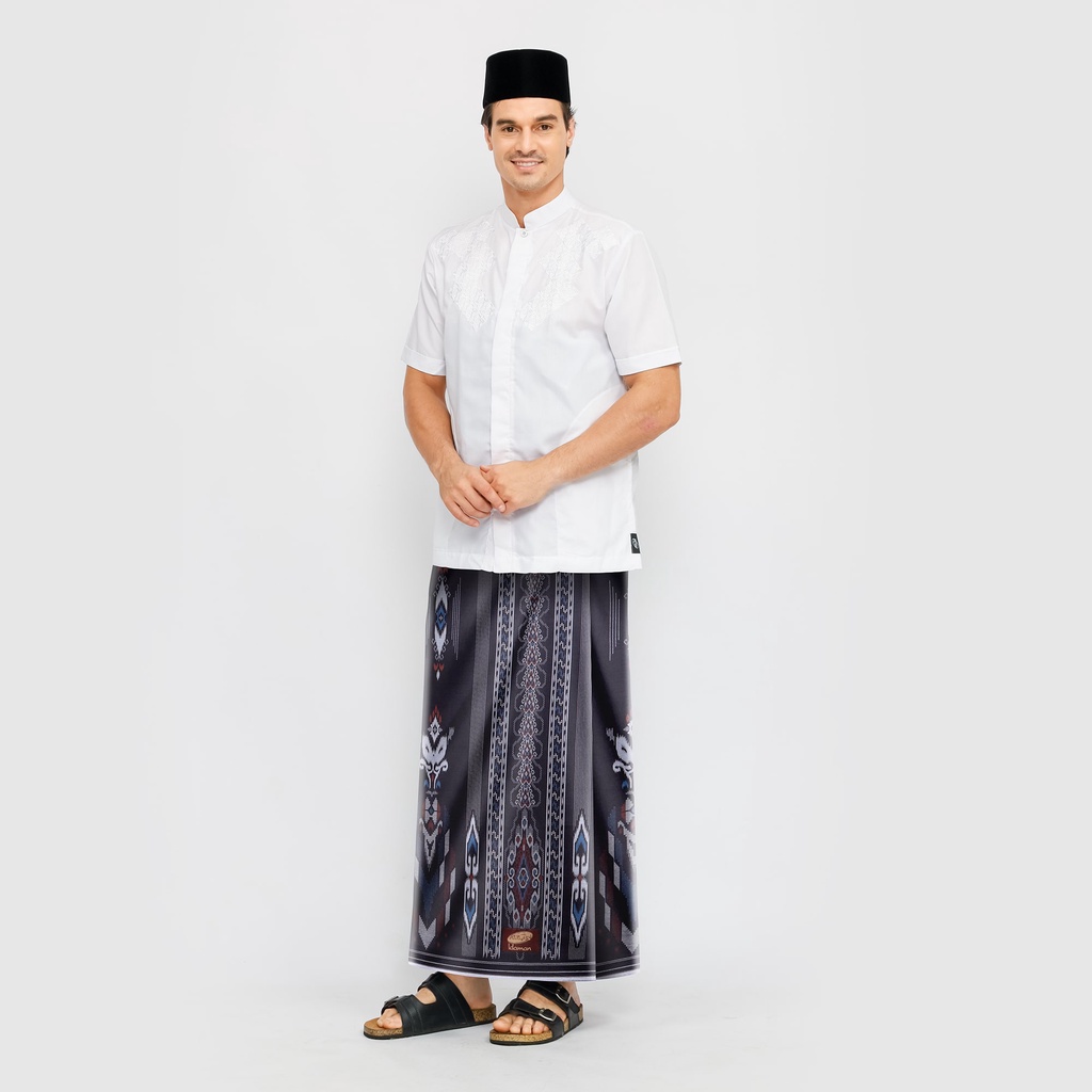 Sarung ATLAS Idaman 555 Kembang Motif BHS SJN 01 Warna Hitam