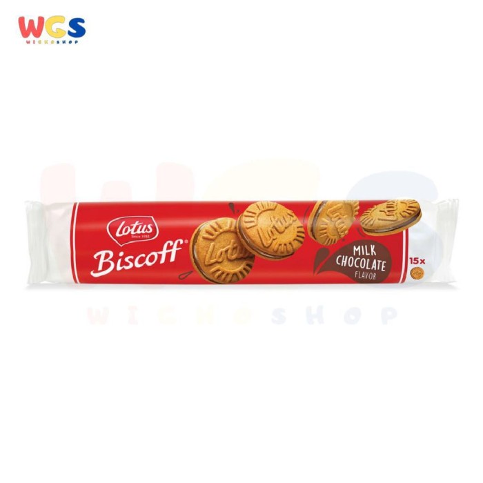 Biskuit Lotus Biscoff Sandwich Milk Chocolate Cream Biscuits 150gr