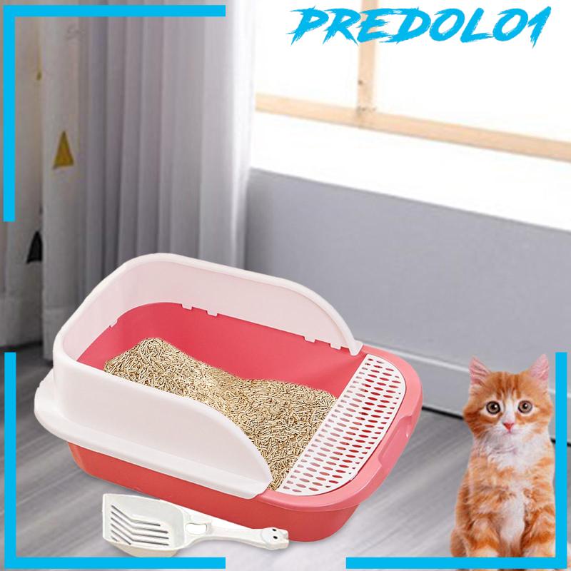 [Predolo1] Kotak Kotoran Kucing Dengan Toilet Kucing Panci Kitty Tinggi Dapat Dilepas