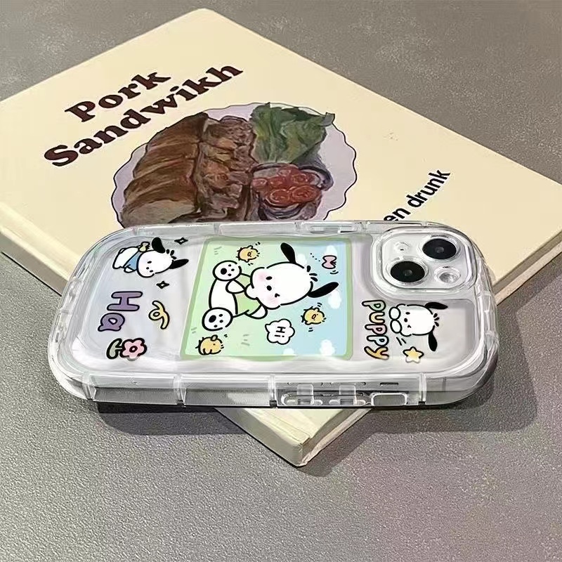 IPHONE Casing Ponsel Tahan Guncangan Anjing Lucu Kompatibel Untuk Iphone14 13 12 11 Pro XS Max X Xr7 +8 Plus Casing Transparan Lembut TPU Silicone Cover