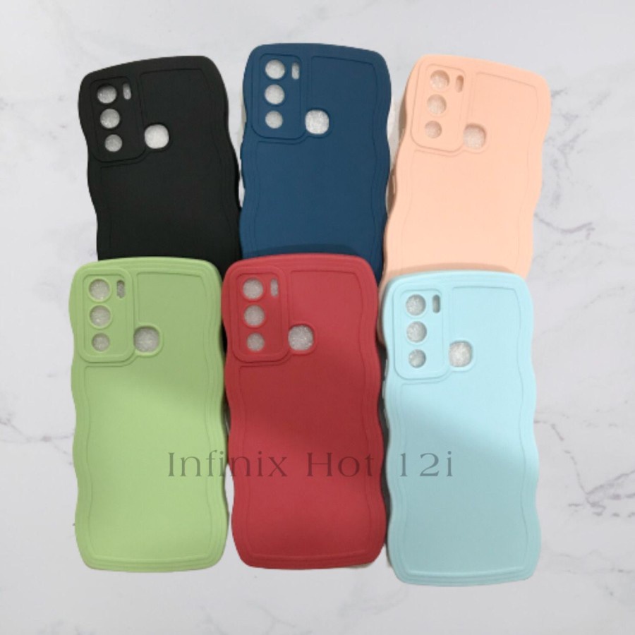 CASE INFINIX HOT 12i - SOFTCASE SILIKON GELOMBANG WARNA PRO CAMERA - BD