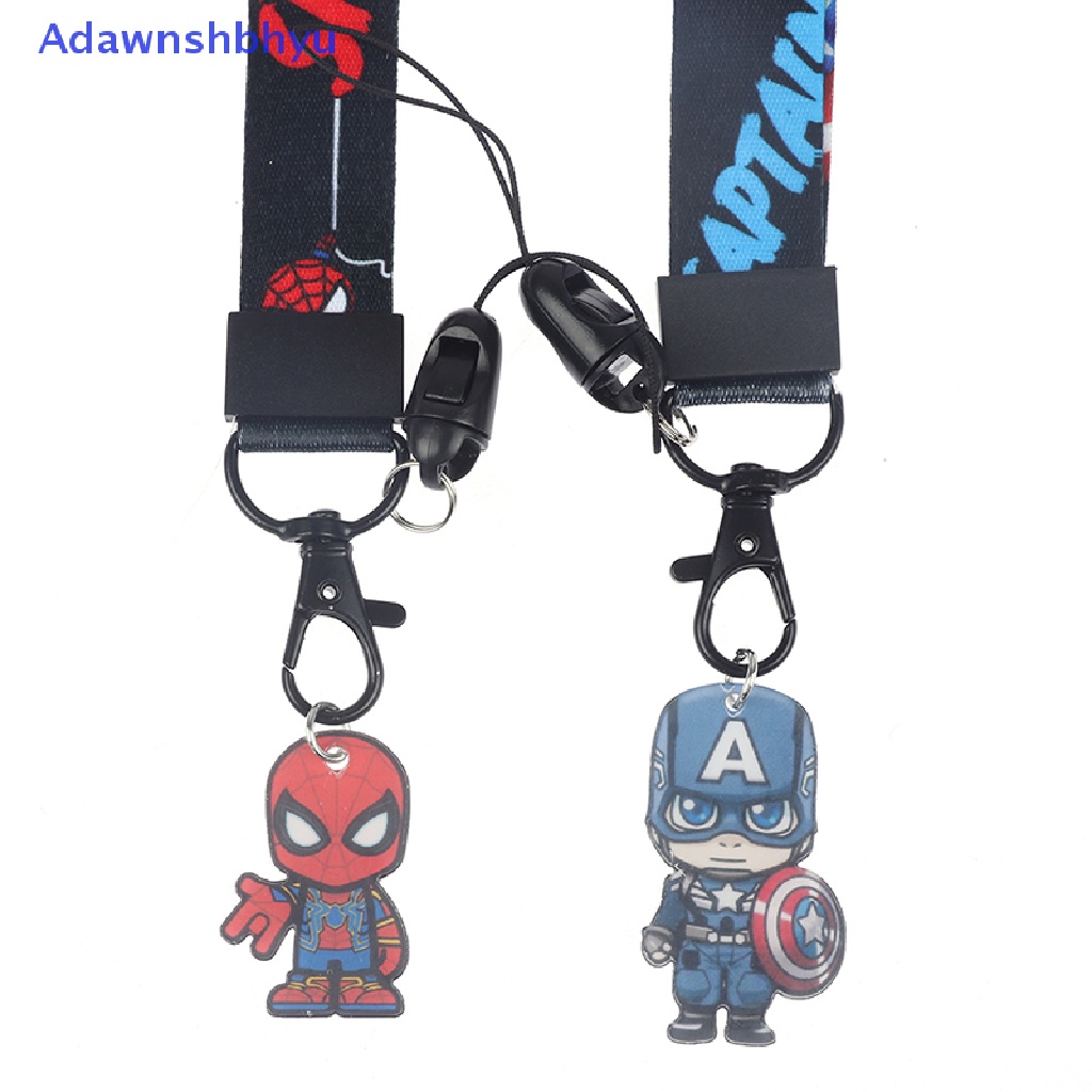 Adhyu Anime Super Hero Phone Strap Lanyard Gantungan Kunci Telepon Pesona Rantai Anti-lost Decor ID