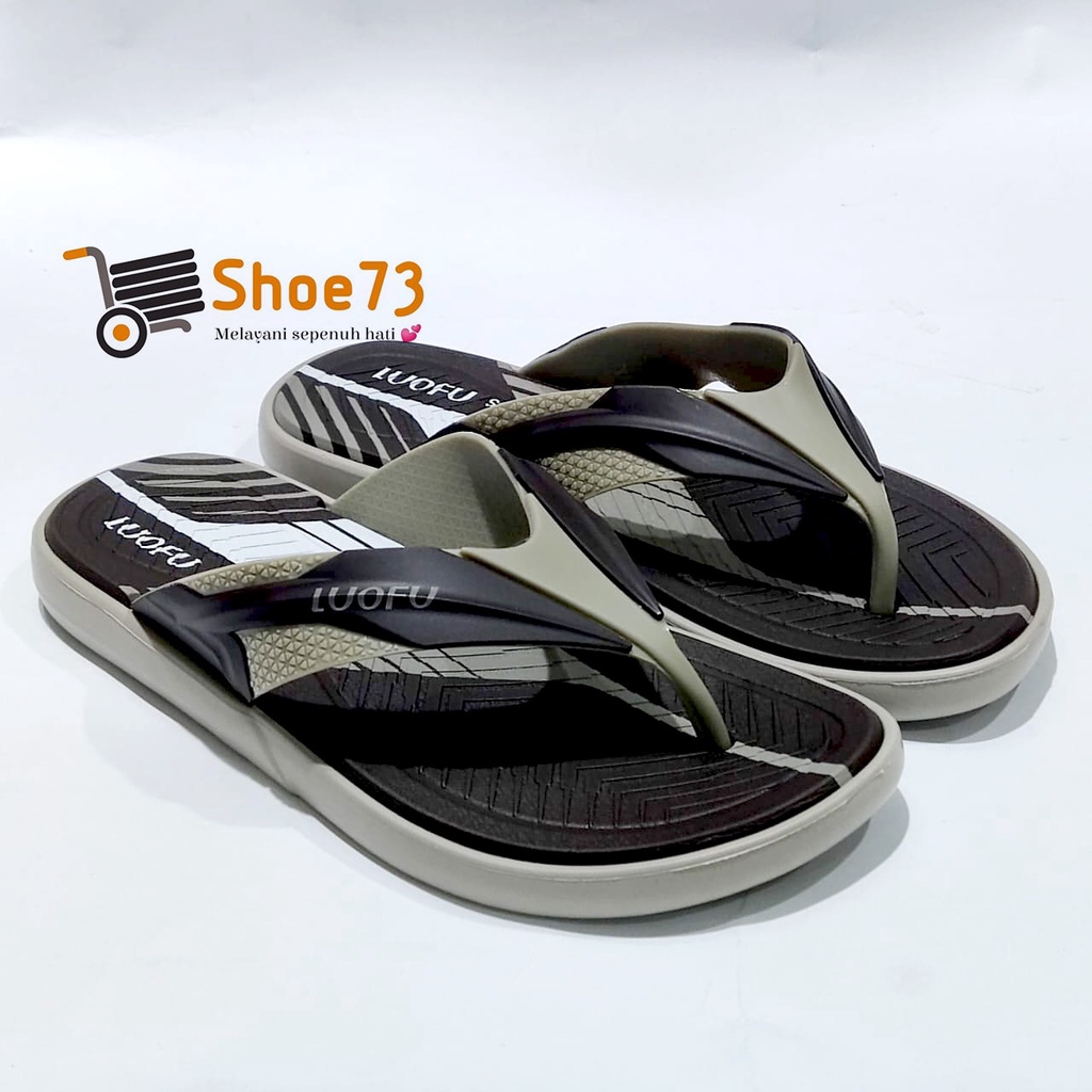 LUOFU E 6155 - E80WB SIZE 40-44 ORIGINAL l Sandal jepit jelly pria l Sendal jepit cowok impor