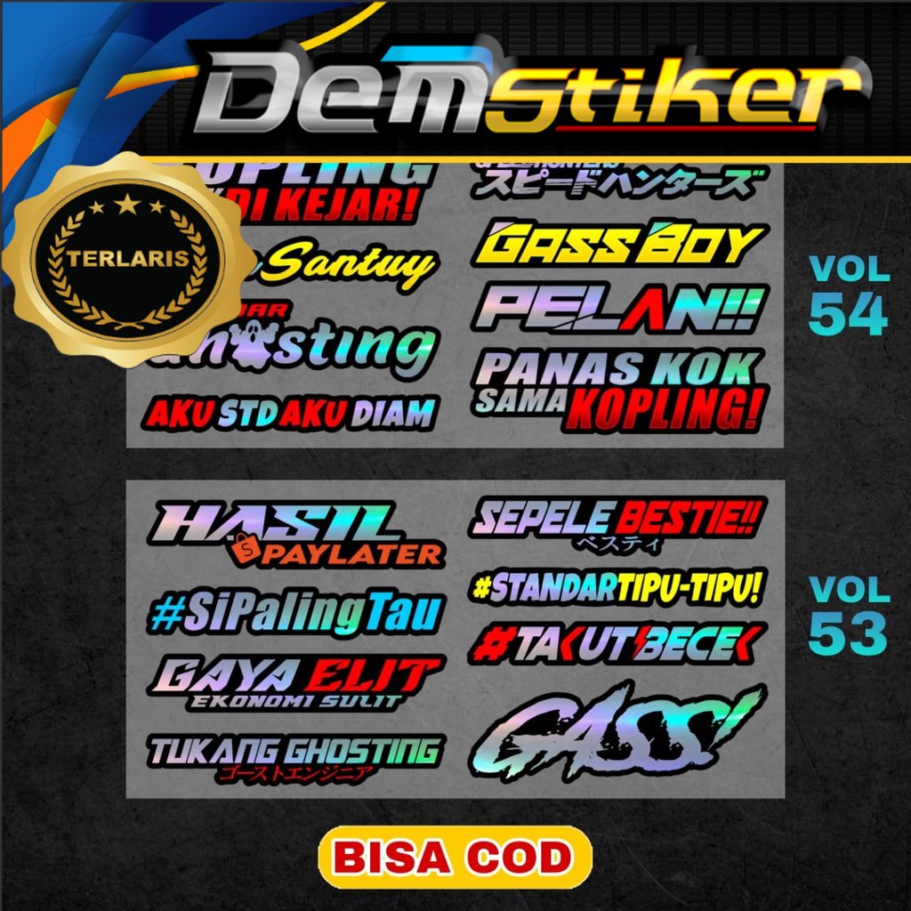 Stiker Cutting Hologram PSKNMTC SPEEDHUNTERS PROSTREET SENGGOL DONG BUKAN MAEN PELAN Sticker Cuting 