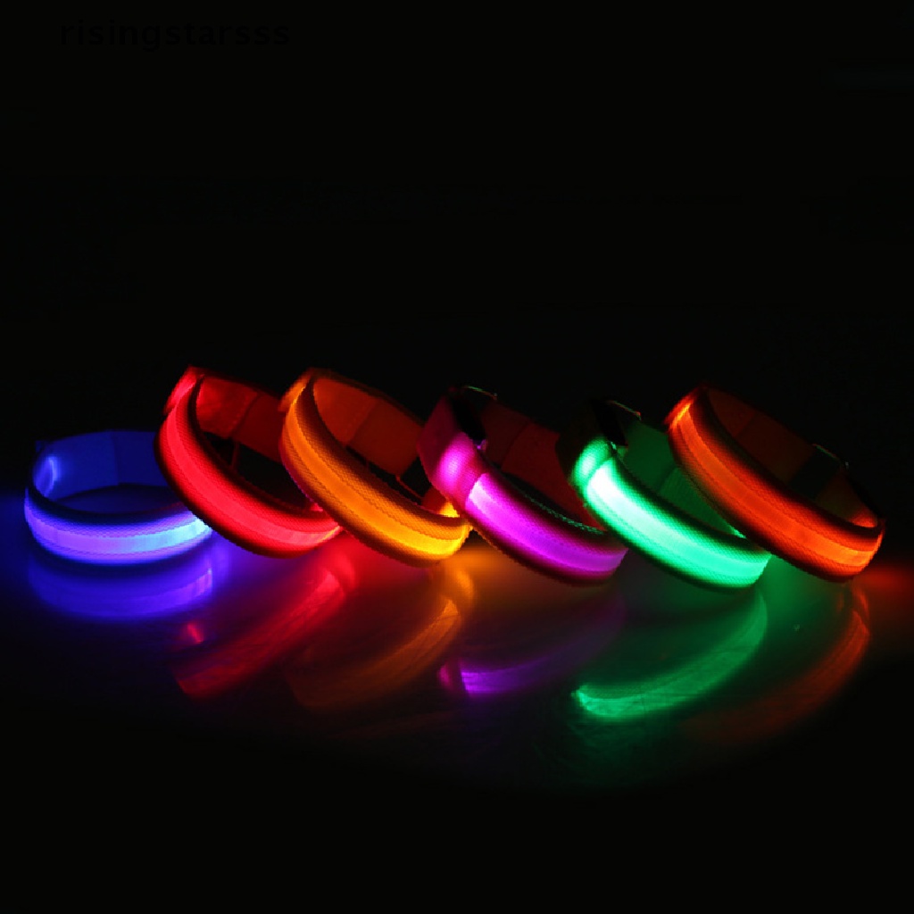 Rsid Span-new Olahraga Luar Ruangan Ban Lengan Lampu LED USB Rechargeable Belt Arm Leg Warning Wristband Jelly